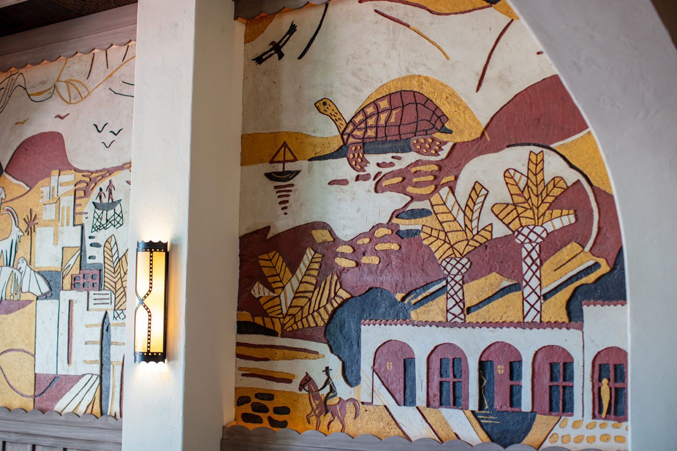 Beautiful wall mural with turtles