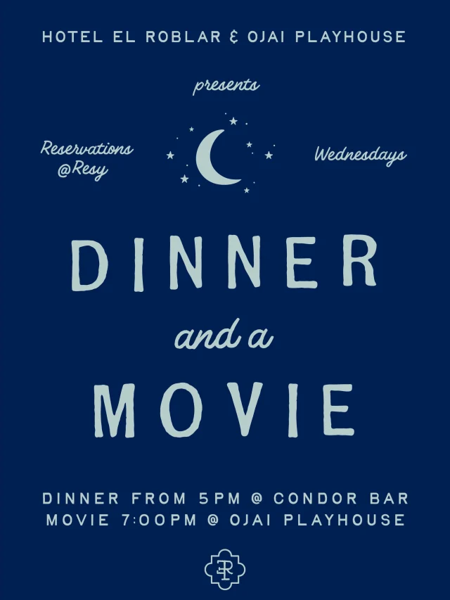 Wednesday night’s Dinner & a Movie: Cache, 7pm at Ojai Playhouse.
Book at Condor Bar from 5pm to enjoy a weekly dinner special with a movie ticket for that night’s showing. When you arrive at Condor Bar, please let the team know you’re heading to the show and they’ll provide your ticket. Resy link in bio.